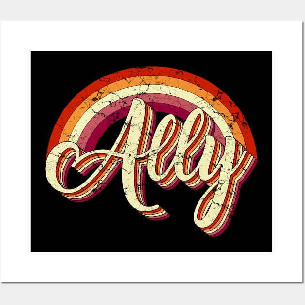 Ally lesbian vintage lgbt pride Wall Art by Dianeursusla Clothes